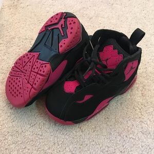Pink and black Jordans